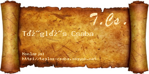 Téglás Csaba névjegykártya